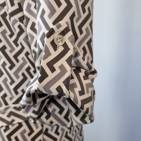 J. McLaughlin Art Deco Shirt Dress Size M - Picture 5 of 11